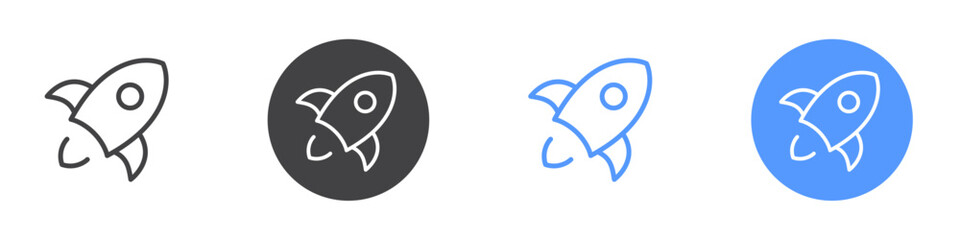 Rocket icon  Thin outline art symbol