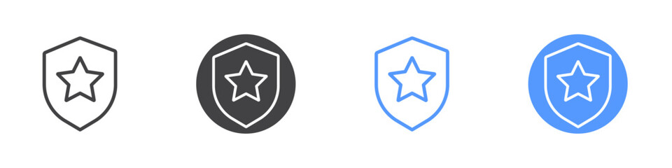 Security badge icon Thin outline art symbol