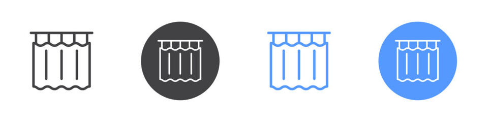 Shower curtain icon Thin outline art symbol