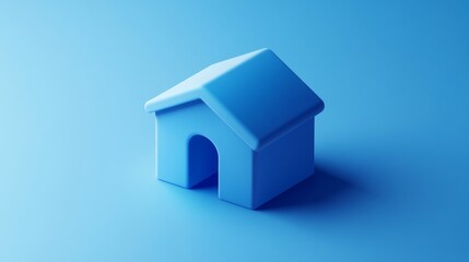 3D minimal modern home icon A 3D blue house symbol for homepage or home button emblem ideal for web design and mobile interfaces Isolated vector element