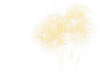 Gold fireworks on black background with copyspace