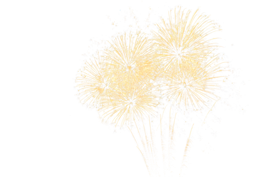Gold fireworks on black background with copyspace