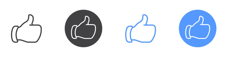 Thumbs up icon Thin outline art symbol