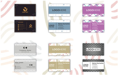 Print Abstract Colorful Business Card Template Pro Vector.