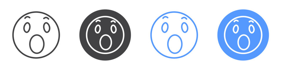 Wow icon Thin outline art symbol