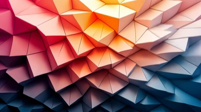 Gently undulating abstract low poly surface with vibrant colors