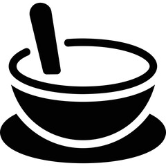 Simple vector icon soup bowl