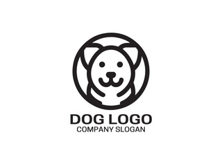 Dog head icon. Silhouette simple. Flat style. Cartoon dog face. Logo design template. Vector illustration Animal Logotype concept. 