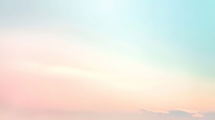 Obraz premium Serene Pastel Sky with Soft Pink and Blue Tones, Elegant Design Background, Blurred Effect for Web Banners with Empty Copy Space on Right Side