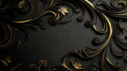 Elegant Floral Swirls on Dark Background