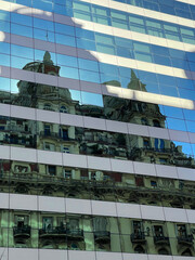 Reflections in a modern building, Buenos Aires, Argentina