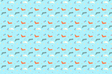 クリスマス背景素材　靴下柄の淡い水色