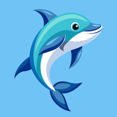 Obraz premium vector illustration of a cartoon shark