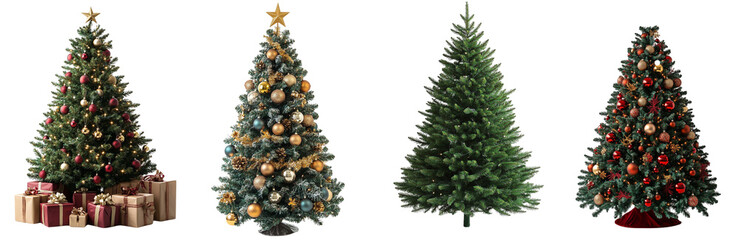 Set of Christmas Tree isolated on transparent background