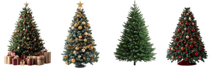 Set of Christmas Tree isolated on transparent background
