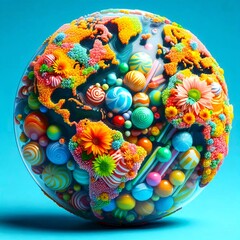 Fototapeta premium Globe made of candy