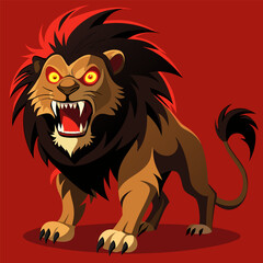 lion cartoon isolated on white