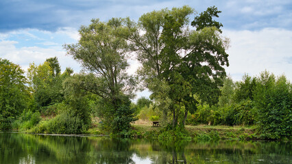 Fototapeta premium A view of a lake near Allstedt in Saxony-Anhalt