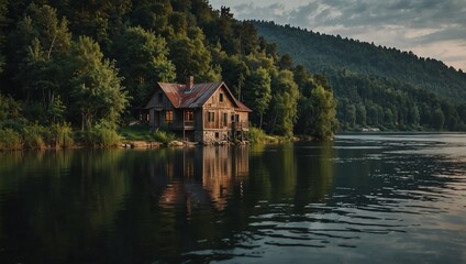 Fototapeta premium house on the lake