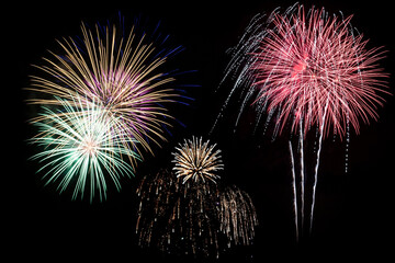 Diwali Fireworks Stock Image In Black Background