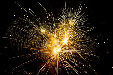 Diwali Fireworks Stock Image In Black Background