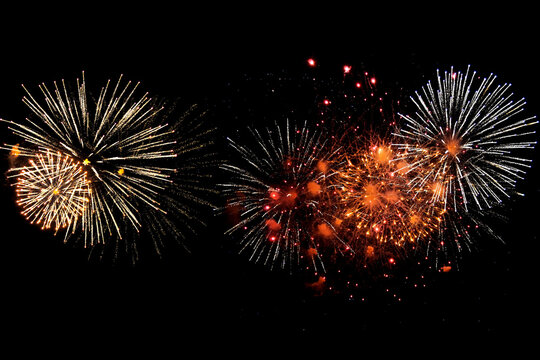 Diwali Fireworks Stock Image In Black Background - Powered by Adobe