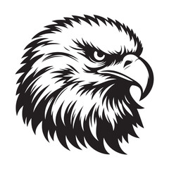 Obraz premium Majestic Bald Eagle in Flight Over Scenic Landscape. Bald Eagle silhouette vector