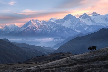 Majestic mountain range at dawn © Rawpixel.com