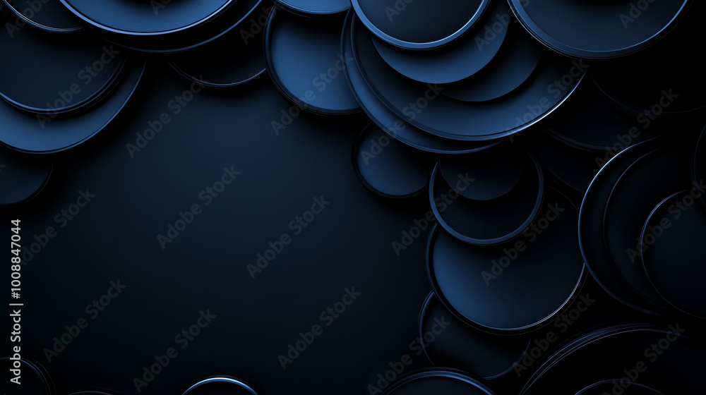Aufkleber abstract background with deep back tone, layered geometric shapes, soft gradients, and intricate pat