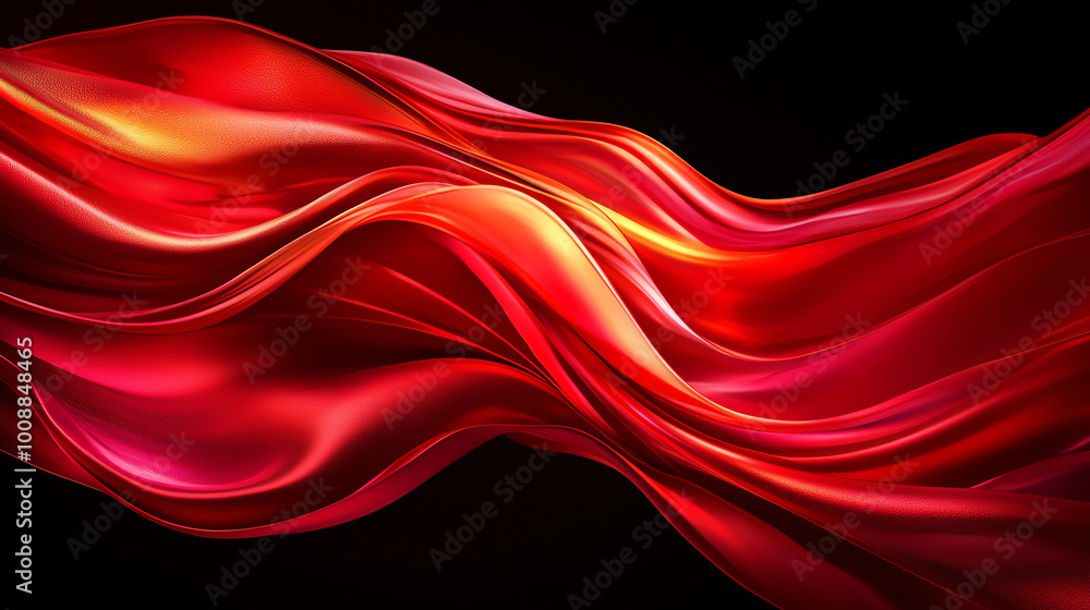 Poster abstract background with deep back tone, high contrast layers of flowing shapes and crisp edges