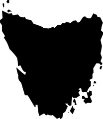 Tasmania Maps Vector Black Silhouette Recolorable