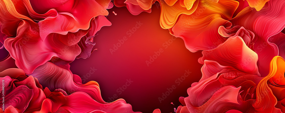 Fototapete abstract background with deep back tone and multiple layers of organic shapes and geometric patterns