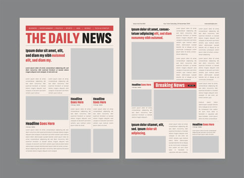 Vintage Newspaper Template Images Browse 10 602 Stock Photos Vectors