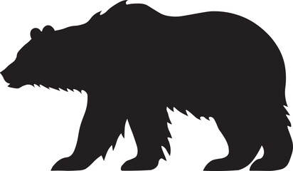  Vector Illustration California Bear Black and White Silhouette