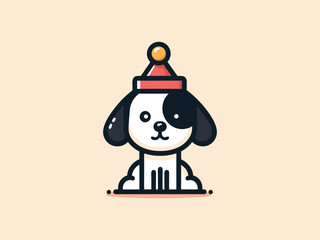 Charlie Dog logo design. Cartoon dog face. Colorful dog logo design template. Vector illustration Animal logotype concept.