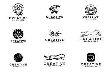 Obraz premium Set of Cheetah or Panther logo design vector