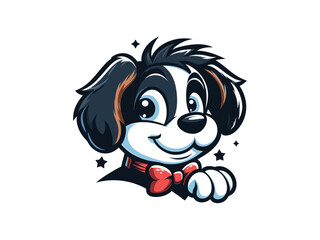 Charlie Dog logo design. Cartoon dog face. Colorful dog logo design template. Vector illustration Animal logotype concept.