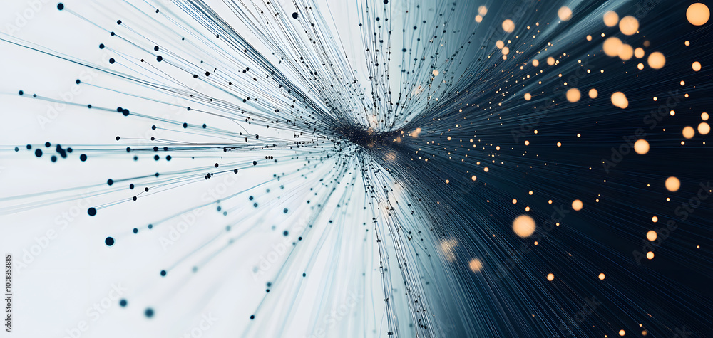 Poster wireless data transmission, high speed internet. information flow in abstract cyberspace. neural net