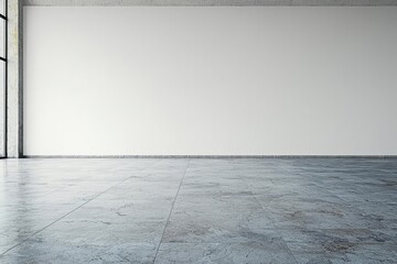 Tiles marble floor with white wall , isolated on white background,  , copy space for text,