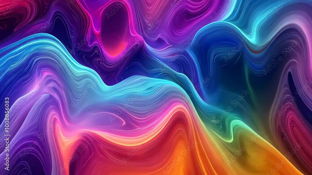 Poster vibrant and flowing abstract background showcasing colorful waves and lines