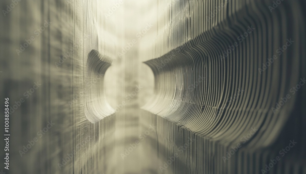 Poster abstract tunnel of concrete with a light at the end.
