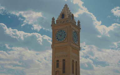 The ancient clock in Erbil Citadel in Iraqi Kurdistan