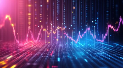 Abstract Digital Financial Stock Market Graph on Technology Background