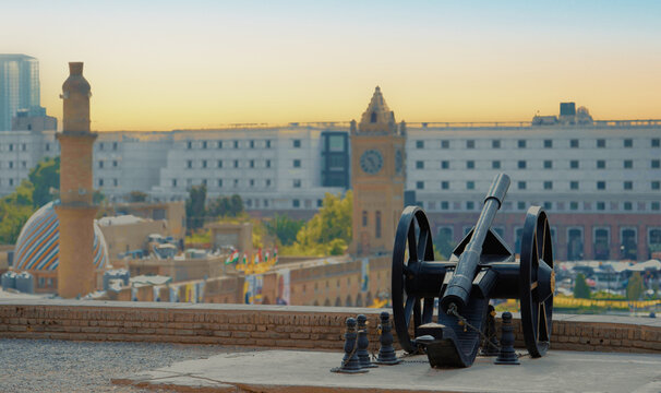 Artillery of the historic Erbil Citadel in Kurdistan