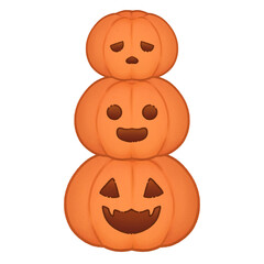 Triple stacked pumpkin with cute face