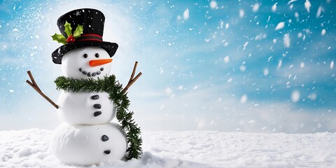 snowman on the snow