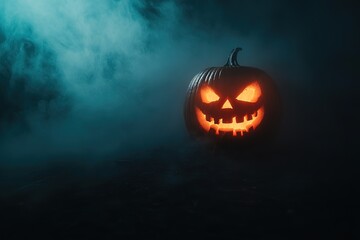 Naklejka premium background, sky, wood, halloween, party, fire, autumn, happy, orange, celebration, holiday, carnival, night, fall, event, pumpkin, fun, happiness, wooden, season, decoration, decorative, mist, traditi