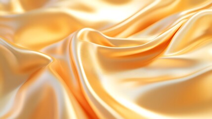 Fototapeta premium Abstract background with golden waves of liquid metal, golden color, golden texture