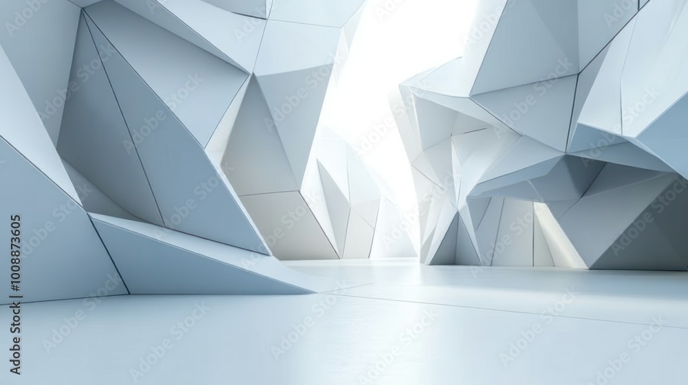 Poster Abstract Geometric Structure with White Triangles and a Smooth Floor