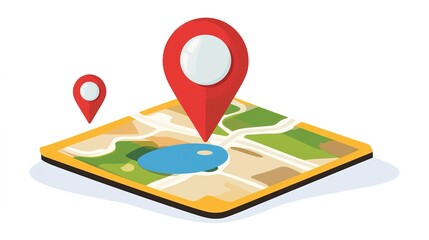 Geo Locator Icon Design,This image features a modern geo locator icon design, showcasing a stylized pin symbol representing location tracking. The pin is filled with vibrant colors, 
